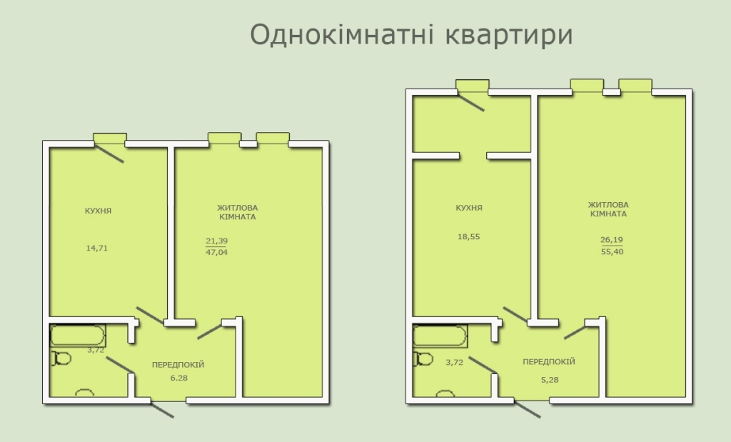Планировка 1-к квартир